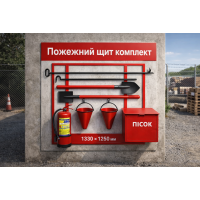 А Пожежні щити, лом, багор пожежний, кошма, лопати (7)
